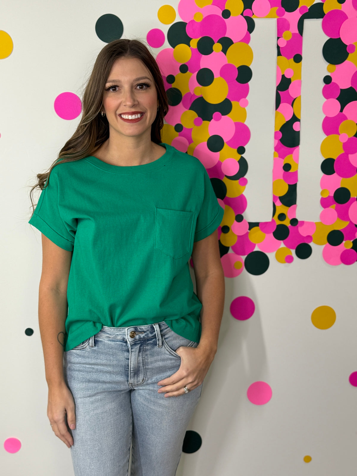 The Front Pocket Cuffed Basic - Kelly Green