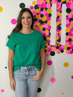 The Front Pocket Cuffed Basic - Kelly Green