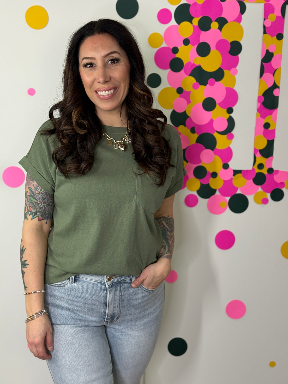 The Front Pocket Cuffed Basic - Light Olive