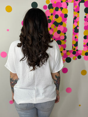 The Alia Airflow V-neck Top - White