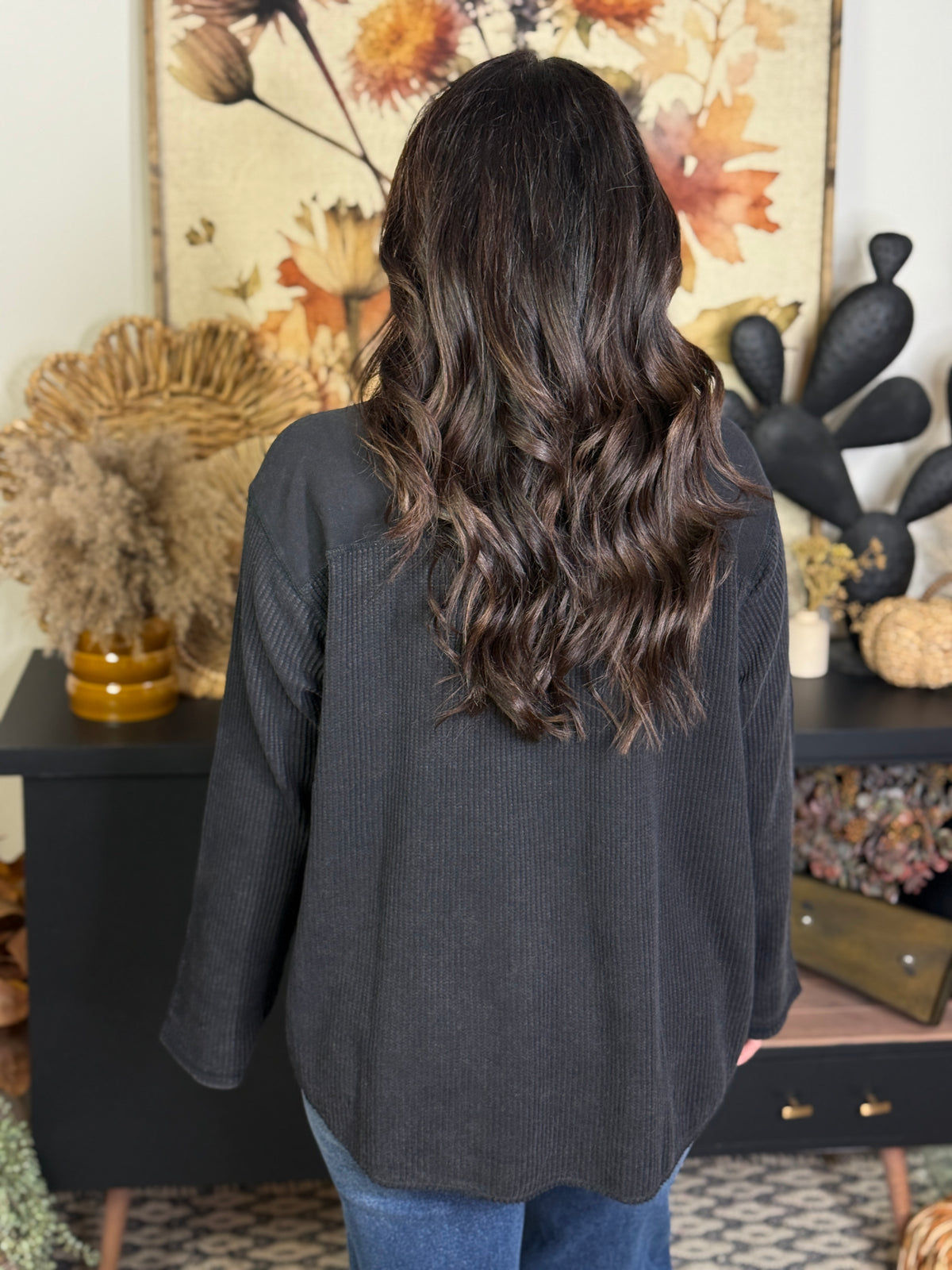 The Waffle Wacey Top - Black