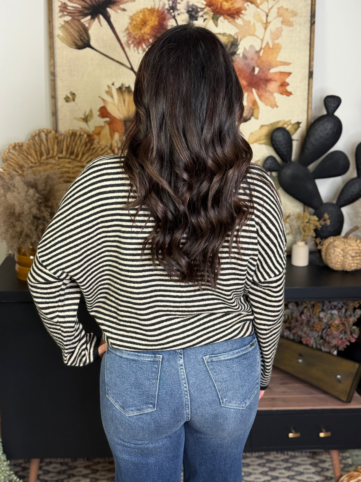 Stripe Button Sweater