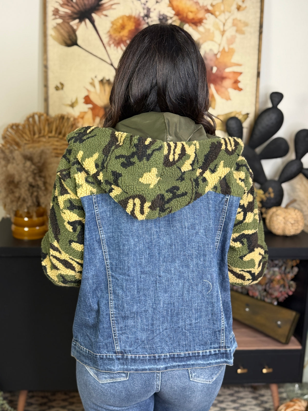 Camo Denim Sherpa Jacket