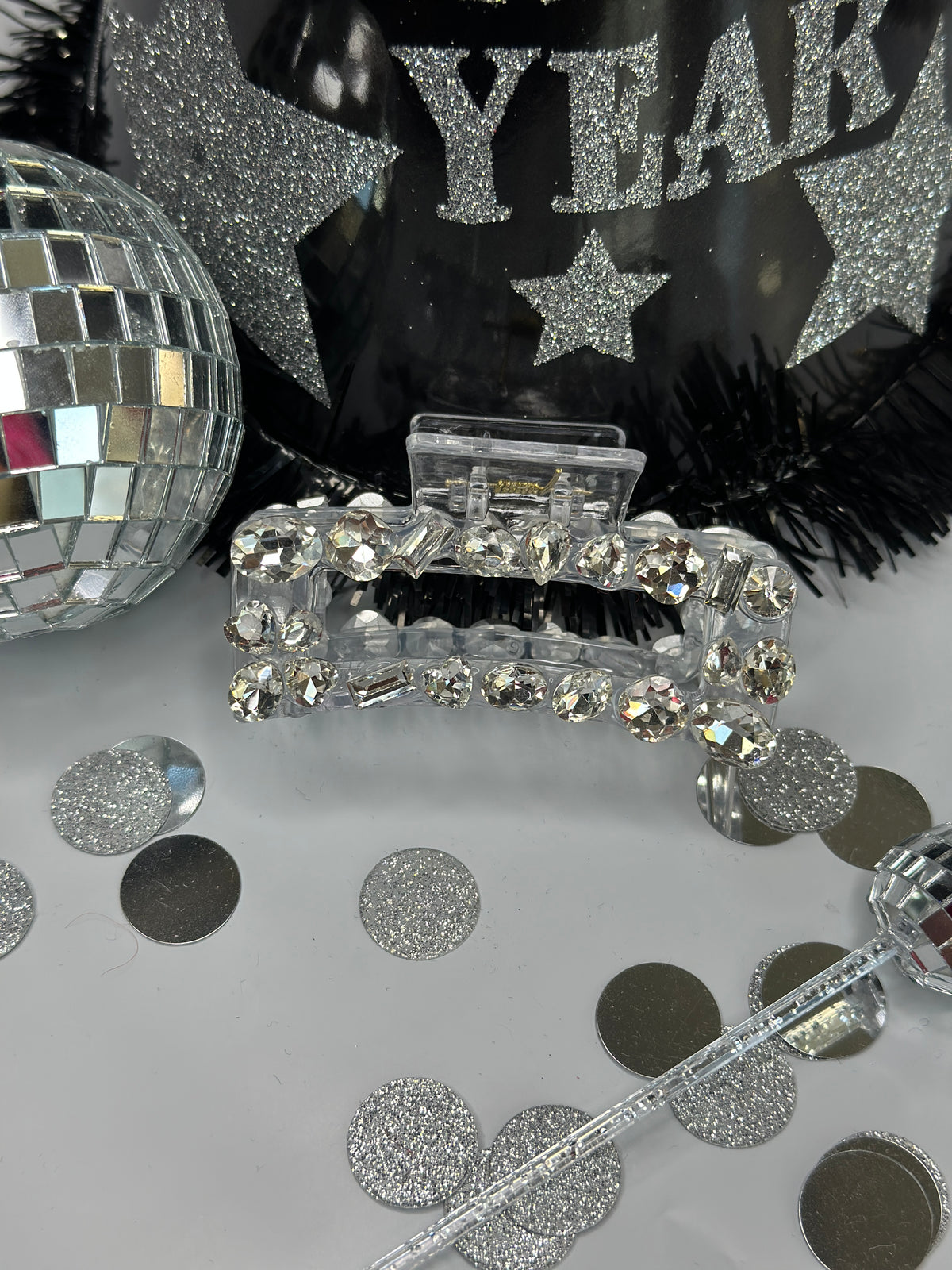 Clear Rhinestone Claw Clip