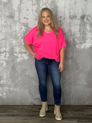 Pink Short Sleeve Wrinkle Free Top  - (Small - 3X)