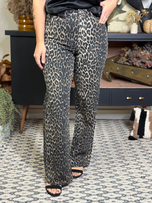 RFM Leopard Wide Leg Jean (sizes 24-24W)