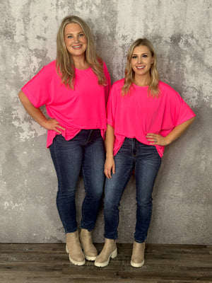 Pink Short Sleeve Wrinkle Free Top  - (Small - 3X)
