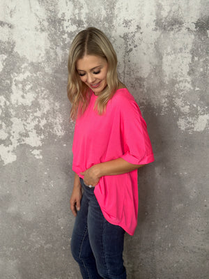 Pink Short Sleeve Wrinkle Free Top  - (Small - 3X)