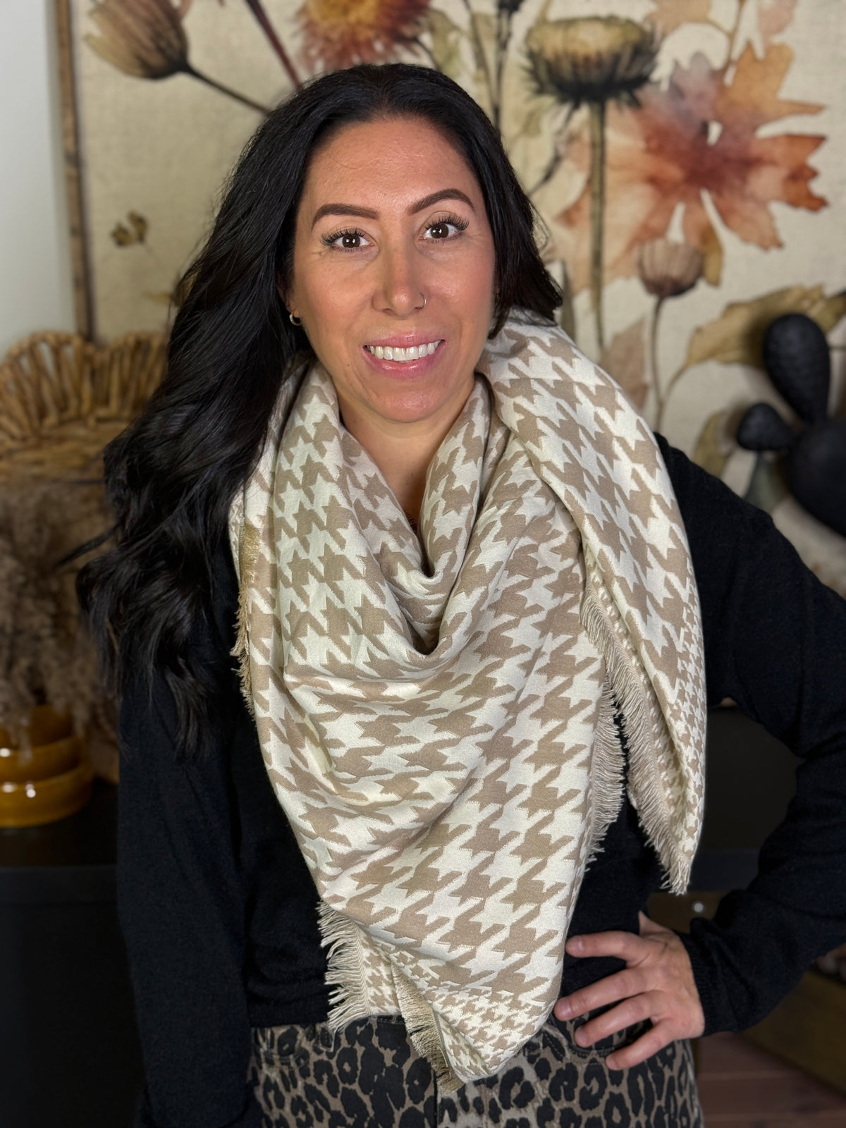 Soft Lux Houndstooth Scarf