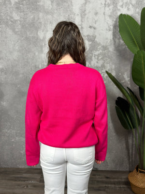 XOXO Fuschia Sweater (Small - 3X)