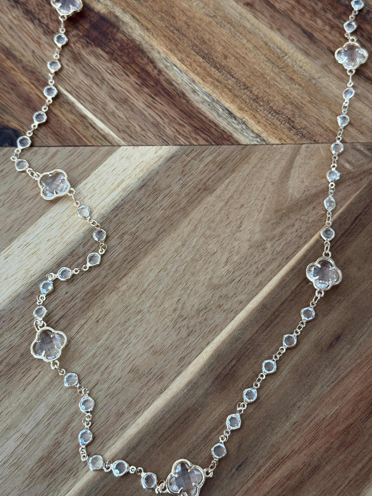 Long Fleur Necklace  - Clear