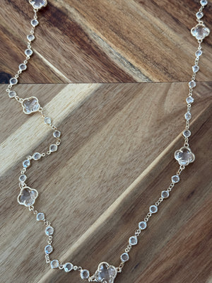 Long Fleur Necklace  - Clear