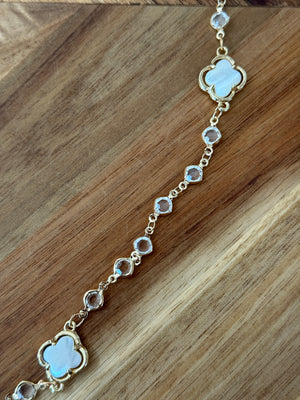 Long Fleur Necklace  - Pearl