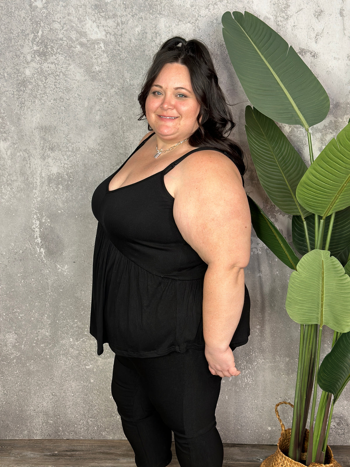 Piper Babydoll Tank - Black - (Small - 2X) - FINAL SALE