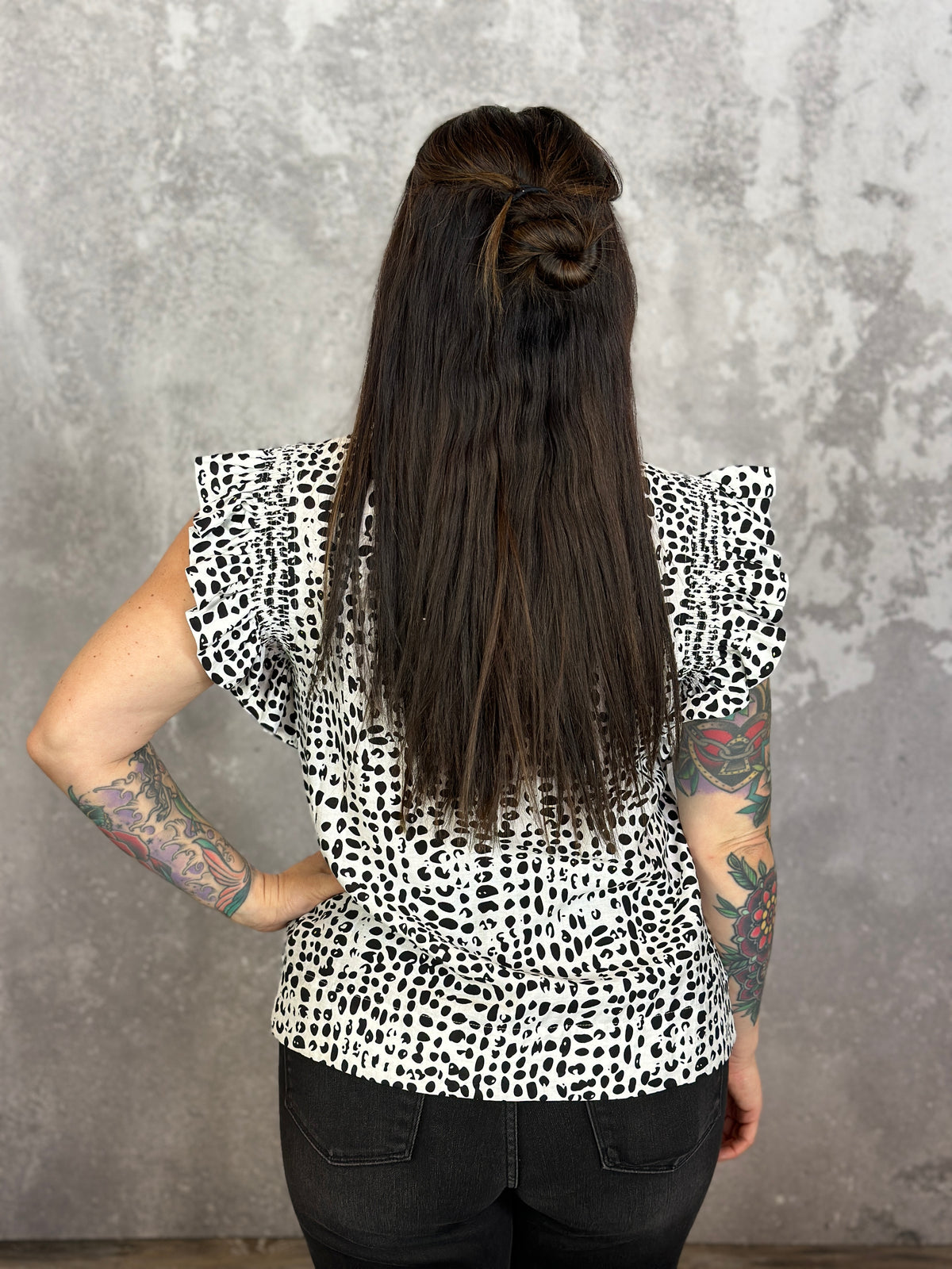 Rebecca Sleeve Dot Blouse (Small - 2X)