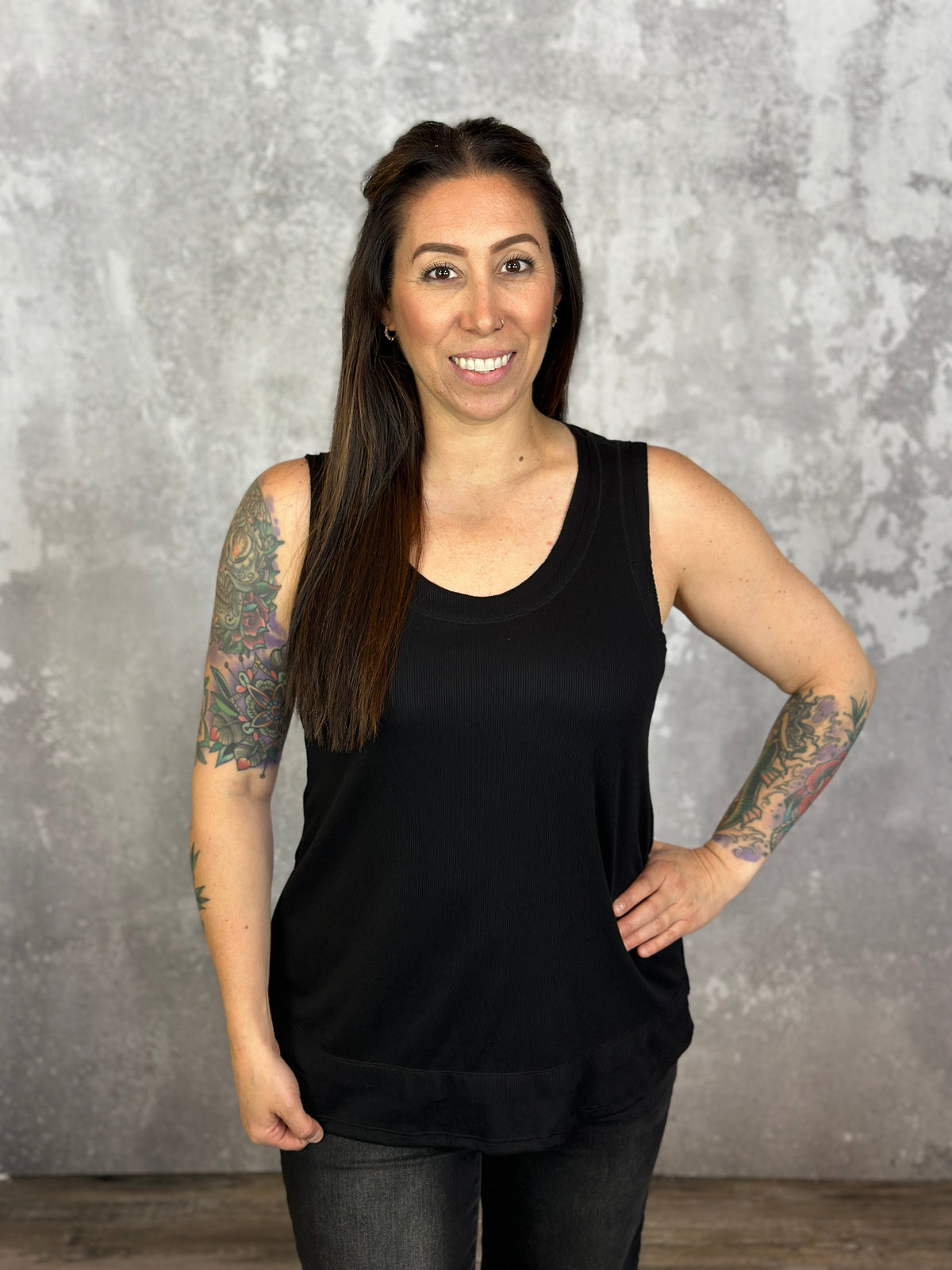 The MicroRibbed Tank - Black (Small - 3X)