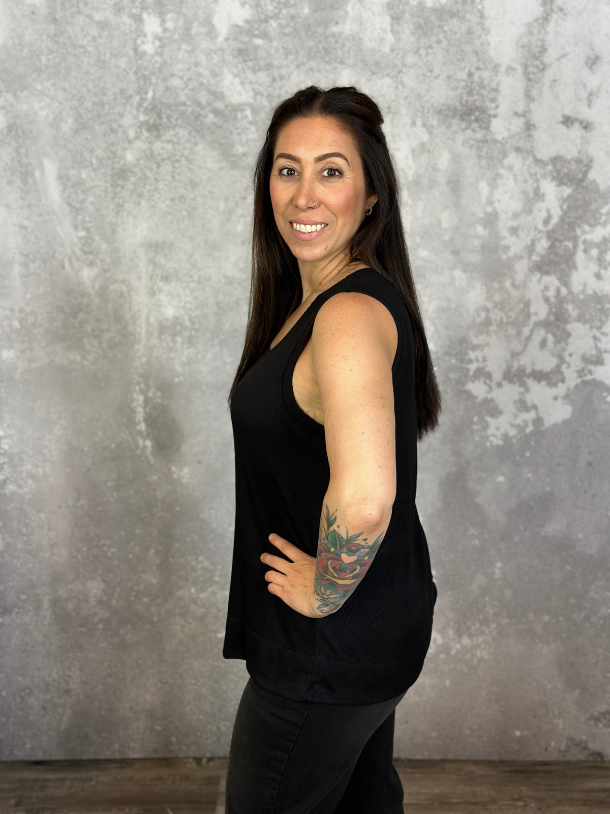 The MicroRibbed Tank - Black (Small - 3X)