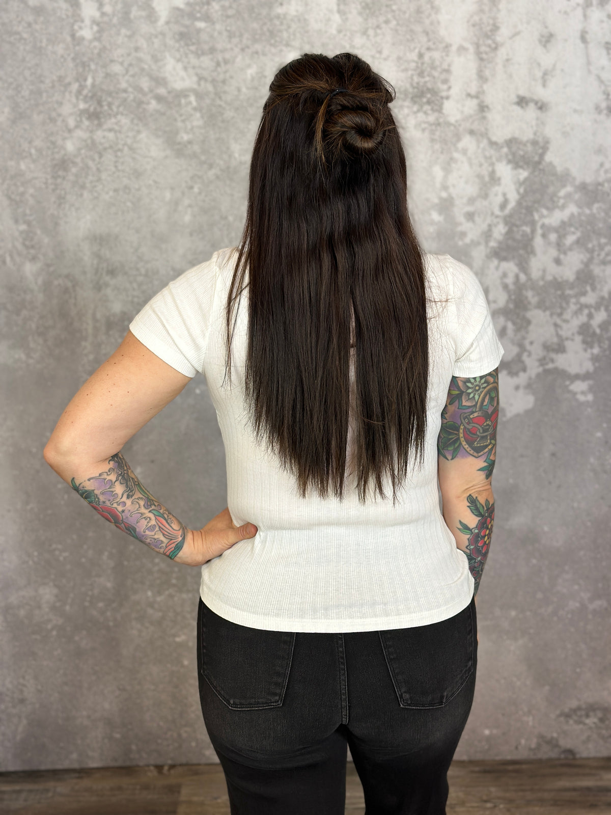 Ribbed Short Sleeve Button Detail Tee - White (Small - 2X)