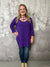 MOVING MARKDOWN - Purple 3/4 sleeve Strappy Top - Curvy Only - FINAL SALE