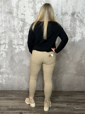 Hyperstretch Skinny Mid rise Pant - Taupe