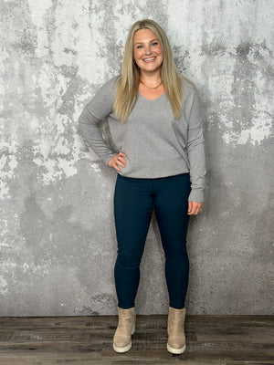 The Dreamers Vneck Sweater - Heather Grey