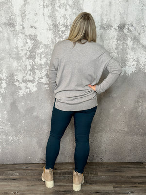 The Dreamers Vneck Sweater - Heather Grey
