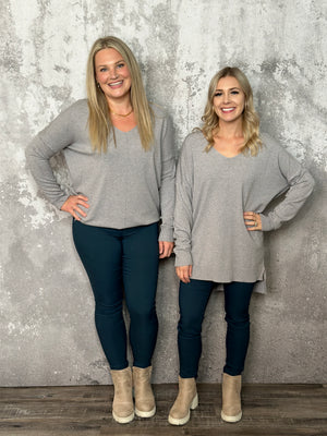 The Dreamers Vneck Sweater - Heather Grey