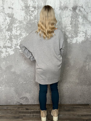 The Dreamers Vneck Sweater - Heather Grey