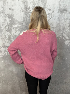 Flower Power Sweater - Berry