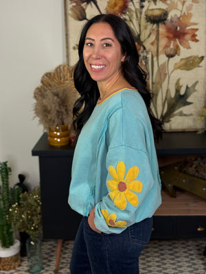 Flower Sleeve Sweatshirt
