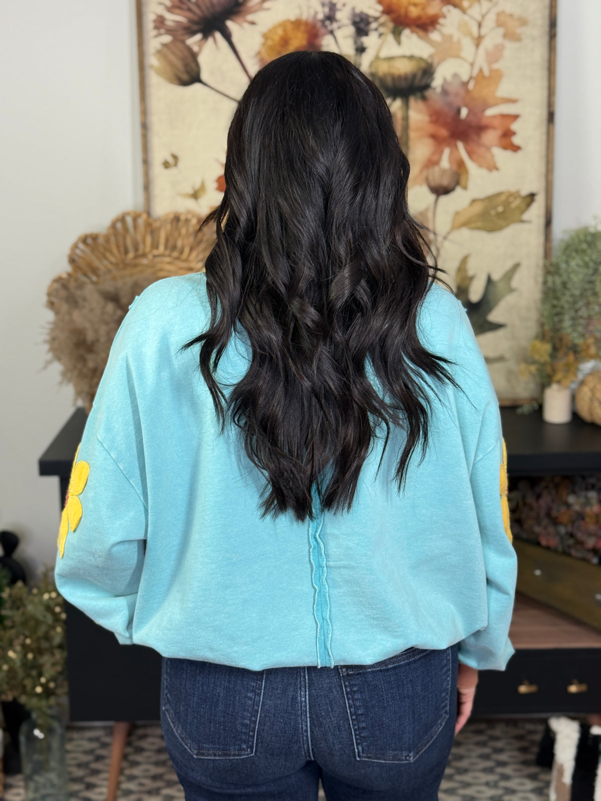 Flower Sleeve Sweatshirt