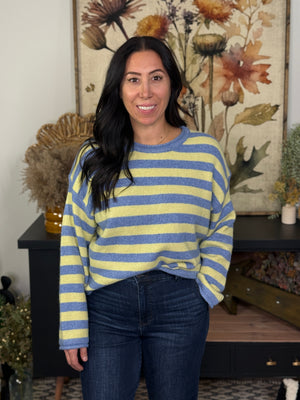 Stripe Blue and Yellow Sweater