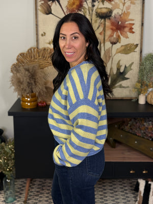 Stripe Blue and Yellow Sweater