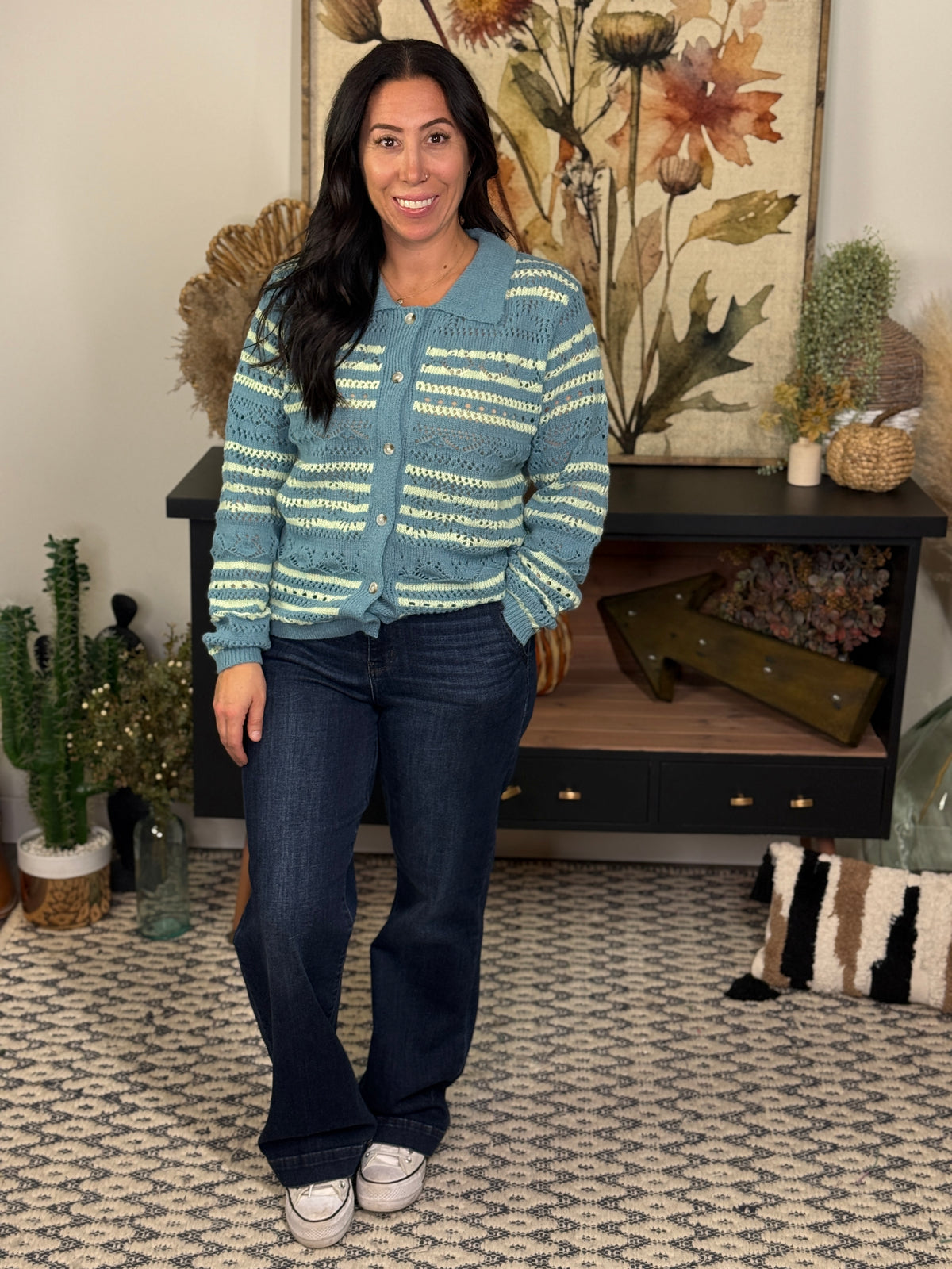 Collared Stripe Sweater
