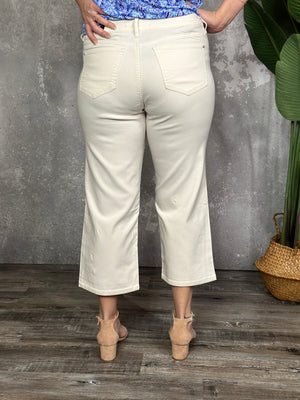 Hyperstretch Wide Leg Relaxed Fit Crop - White (Small - XL) RESTOCK