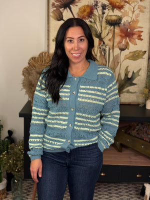 Collared Stripe Sweater