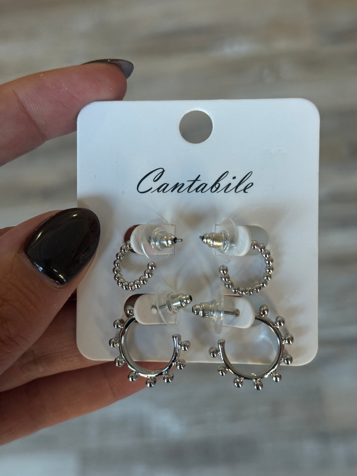 Dainty Set of two Silver Hoops