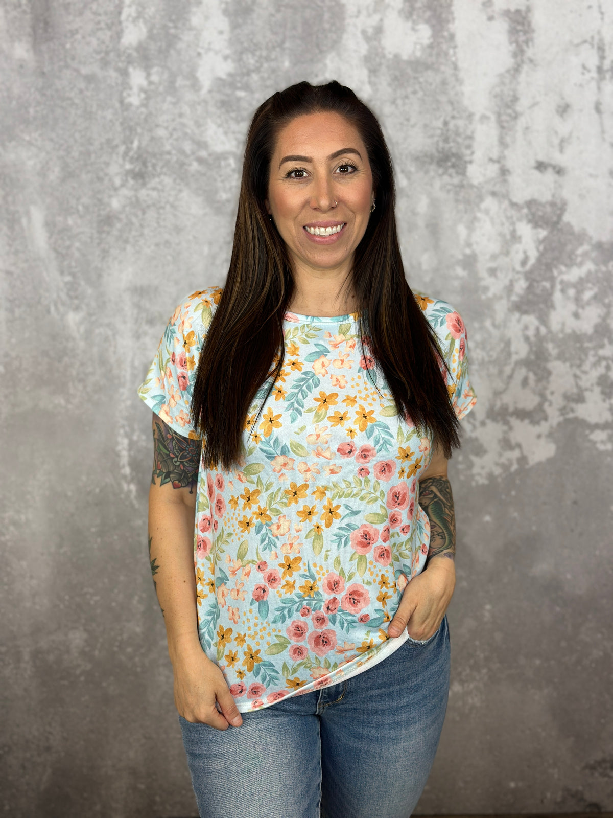 Buttery Soft Print Top - Summer Floral