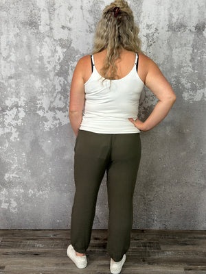 Rachelle Cotton Gauze Pants - Olive (Small - 3X)