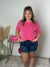 Shift Soft Ribbed Top - Fuschia