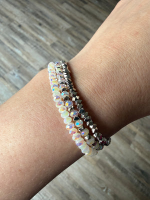 Shimmer and Shine Stretch Bead Bracelet