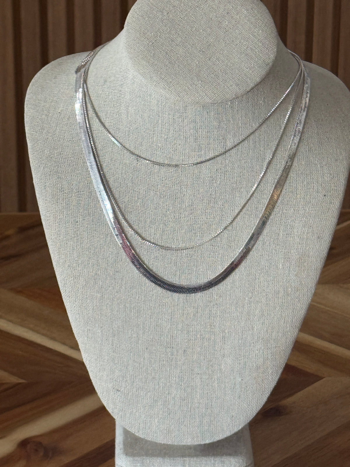 Silver 3 Strand Necklace