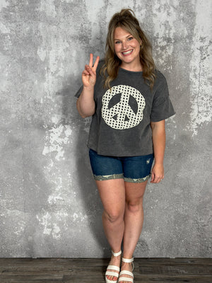 Vintage Black Peace Tee (Small - 2X)