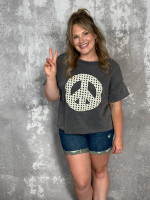 Vintage Black Peace Tee (Small - 2X)