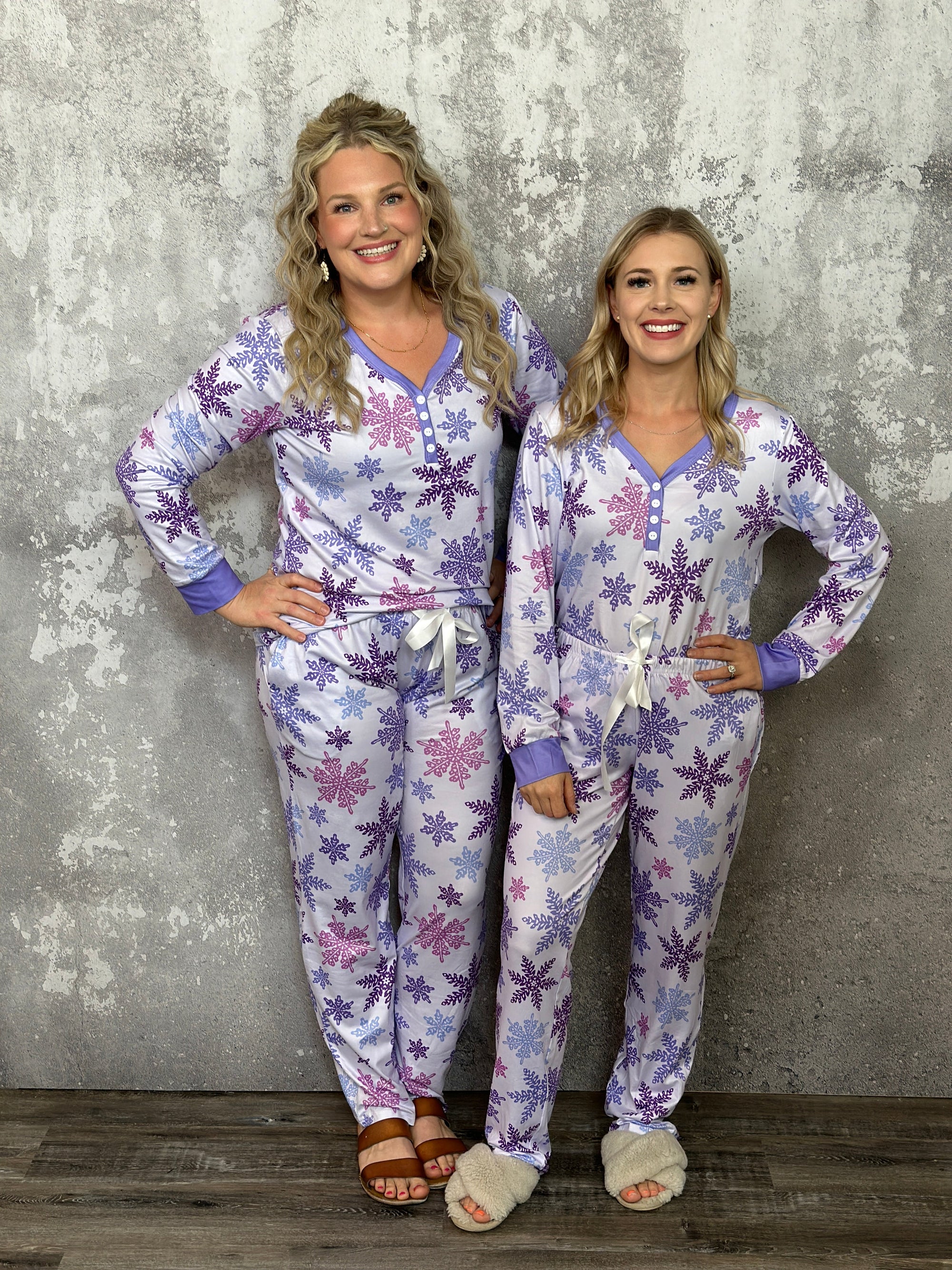 Buttery Shirley Lounge Set - Purple Snowflake (Small - 3X) RESTOCK
