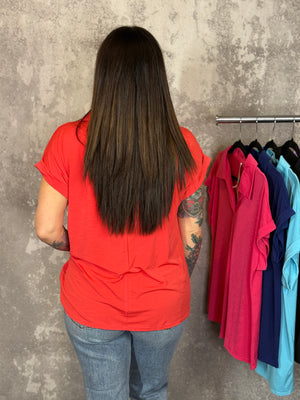 The Wrinkle Free Fairway Top - Coral (Small - 3X)