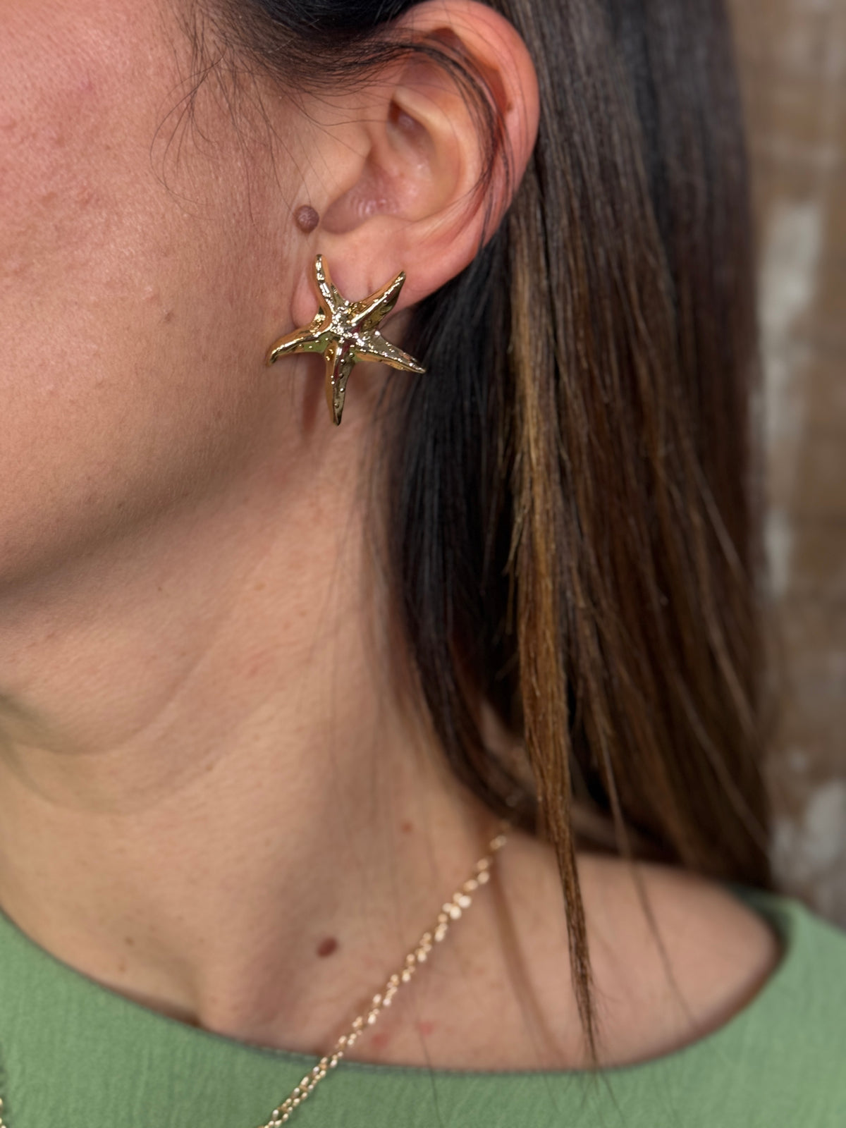 Gold Starfish Earrings