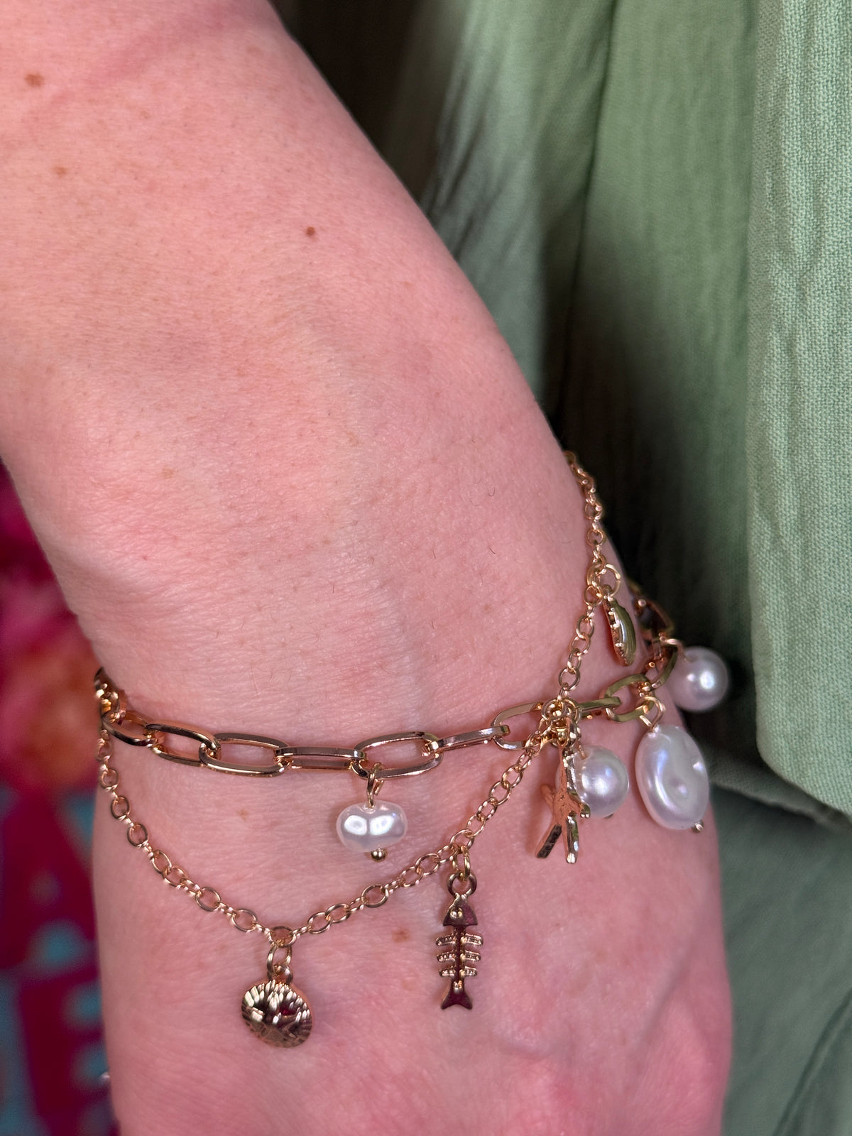 Pearl Beach Charm Bracelet