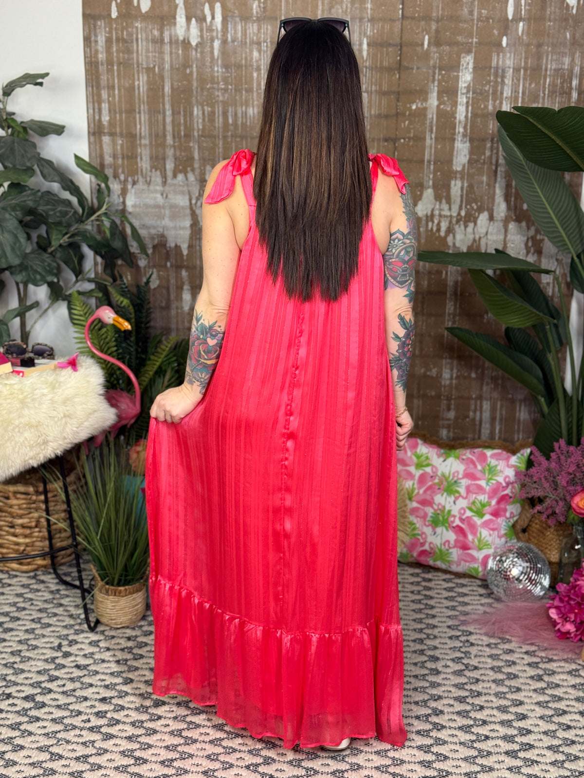 Fiesta Coral Maxi Dress (Small - 3X)
