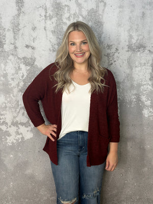 The Cheri Cardigan - Burgundy